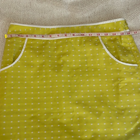 The Limited Polka Dots Embroidered Pencil Skirt in Lemon Yellow Size 6 - Picture 3 of 7